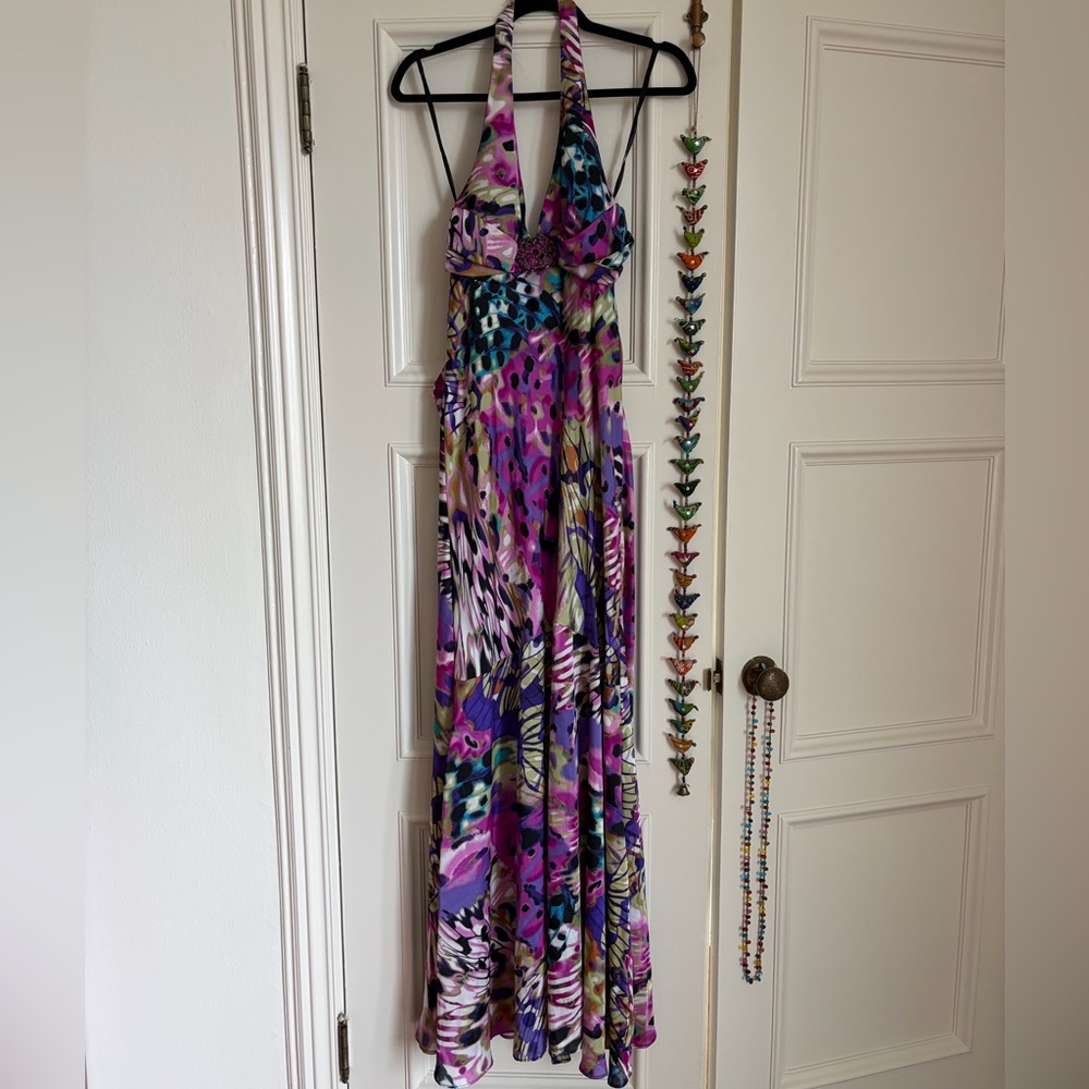 Y2K Halter Maxi Dress with Open Back